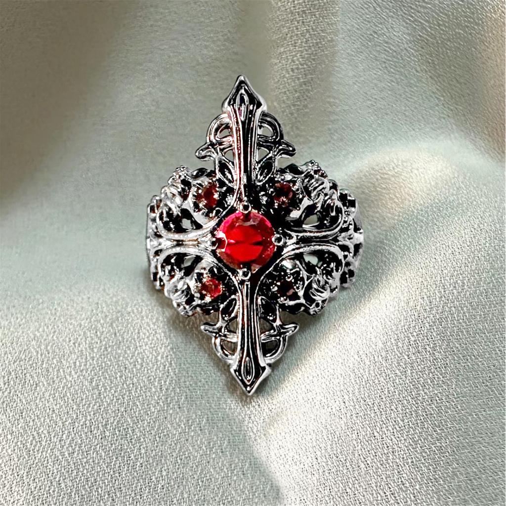 Vintage Rings Gothic Dating Jewelry Alloy Texture Comfortable Rings Suitbale for Adding a Touch of Color to Any Looks