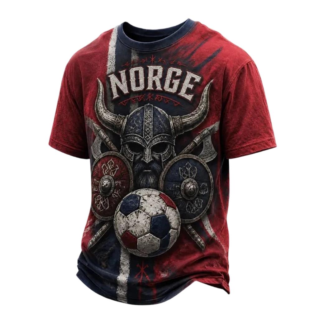 Herren Freizeit T-Shirt mit Print, Kurzarm, Leicht, Atmungsaktiv, Rundhals, Für den Alltag