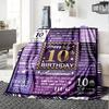 10Th Birthday Celebration Cozy Blanket for Sofa Couch Office Bed Picnics Four Seasons Multipurpose Modern Ideal Gift For Thanksgiving Y1