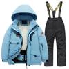 Children's Fashion Skiwear Set Boys' And Girls' Thickened Waterproof Warm Ski Suit Jacket And Trousers Outfit Set