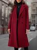 European & American Women's Slim-Fit Double-Breasted Belted Long Woolen Trench Coat