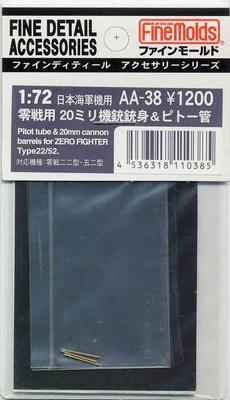 Příslušenství pro letadla Fine Mold, sada Pitotovy trubice pro 20mm kulomet, plastové díly pro modely letadel Zero Fighter Type 22 a Type 52 v měřítku AA38 v měřítku 1/72.