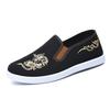 New Chinese Style Spring and Summer New Ethnic Style Embroidered Cloth Shoes, Canvas Shoes, Breathable One Foot Men's Shoes