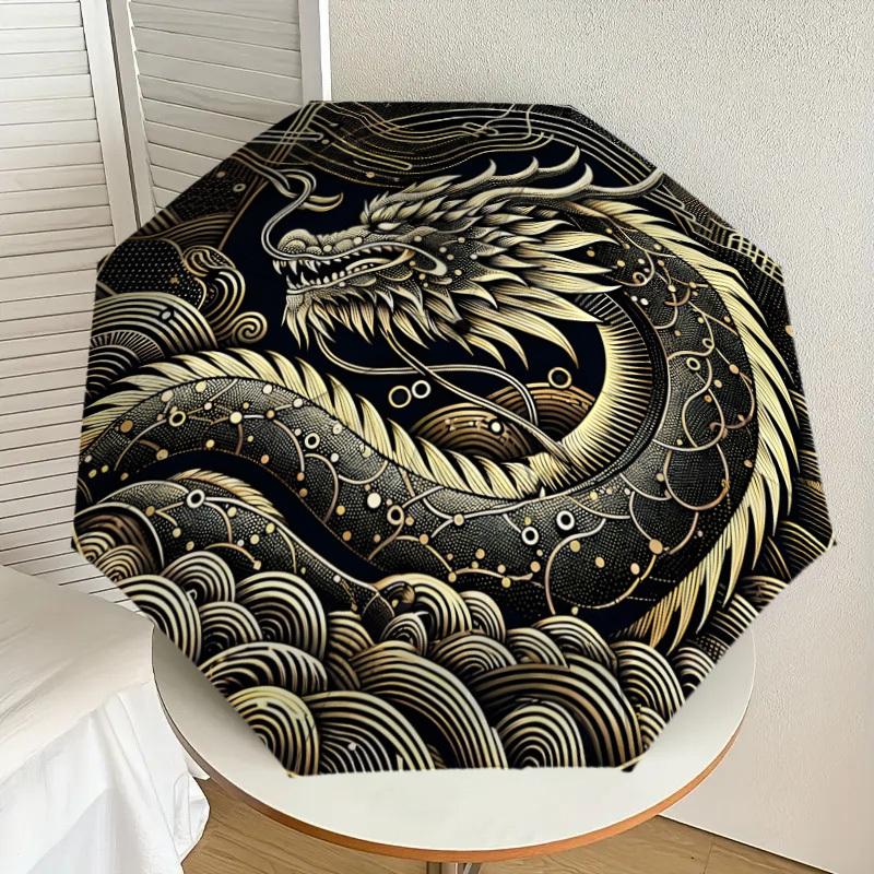 

1pc Golden Chinese Dragon Tattoo Design Umbrella with Plastic Handle,Suitable for All Seasons Home Travel Outdoor UmbrellaDD1199