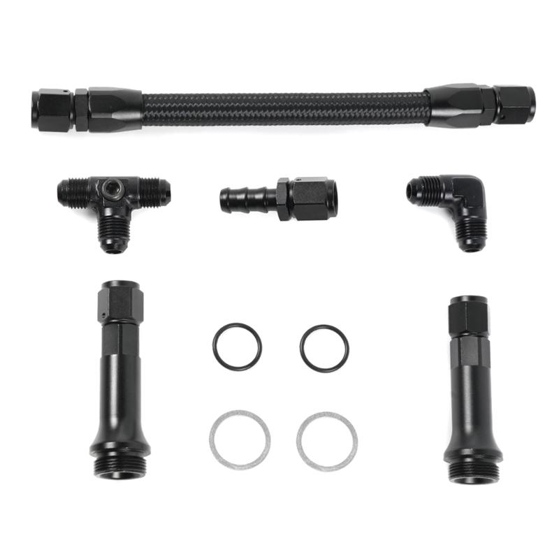 Vergaser Vergaser Schwarzer Geflochtener Kraftstoffschlauch Doppelzufuhr Doppelpumpen-Set AN6 Dreifachverbinder Vergaser-Kits für 4150