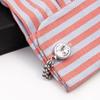 Men's Luxury Crystal Inlaid Gold and Silver Chain Cufflinks