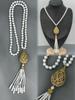 Elegant European & American Light Luxury Tassel Pearl Sweater Chain with 3D Hollow Zircon Pendant