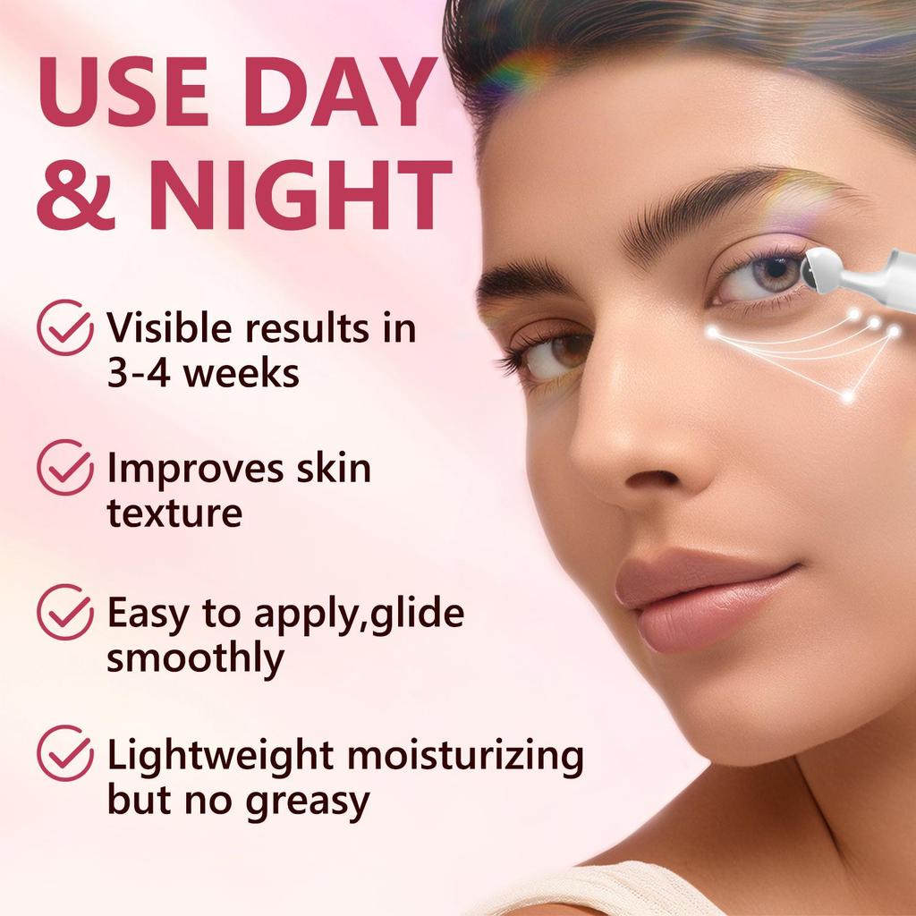 Retinol Eye Cream-Firming & Nourishing the Skin Around the Eyes,Improve Skin Texture,Lightweight Moisturizing and Fast-Absorbing & No-Greasy,15ml