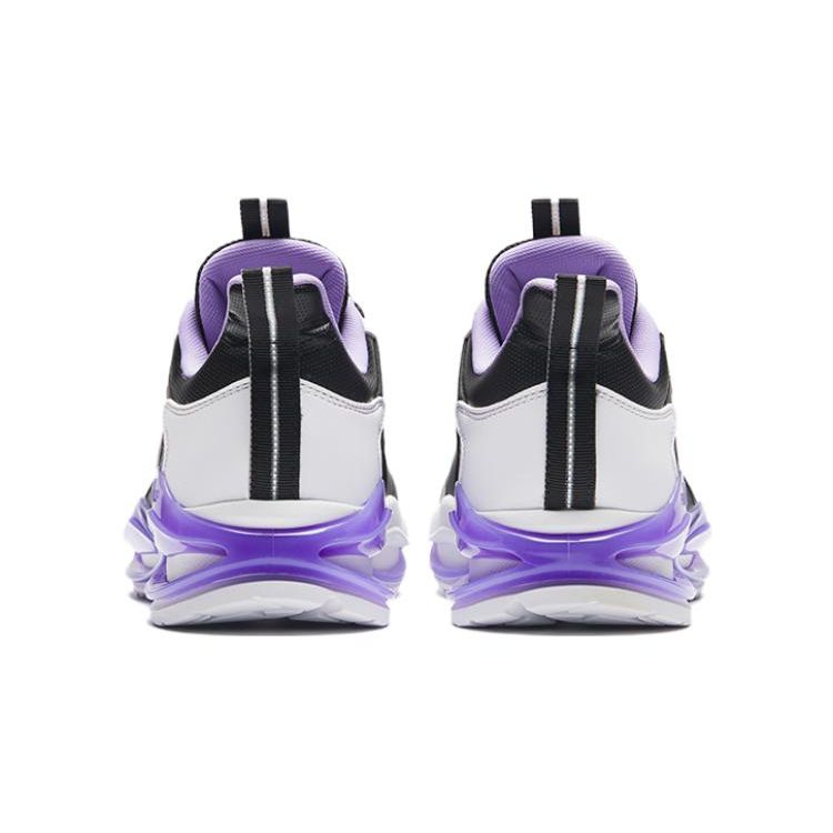 Anta Comfortable Versatile Non-Slip Shock Absorbing Low-Top Running Shoes Kids Sneaker Black White Purple 322345513N-5