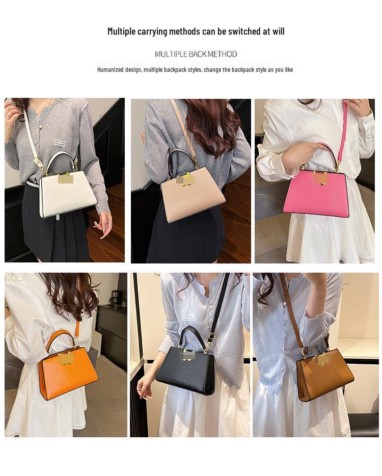 Kelly Bag: Elegant Retro Shoulder & Crossbody Handbag with Solid Color for Commuting