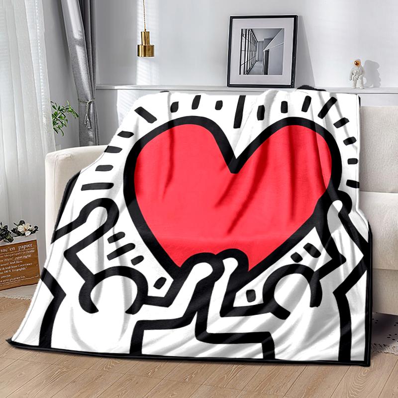 1pc Blanket Keith Haring Ascending2 Print Design, Lightweight Blanket for Sofa, Bed- Soft &Warm, Gift for All Seasons like Christmas, Halloween