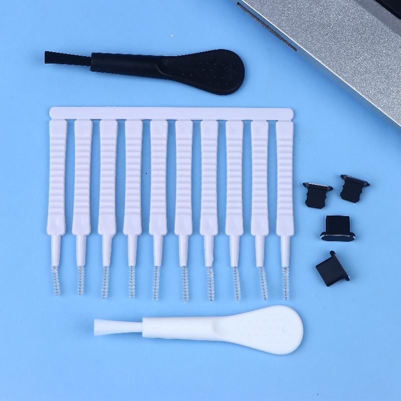 Cell Phone Charging Port Dust Plug With Cleaning Brush For 14 13 12 8 Pro Max Plus Type C Eearphone Cleaner Set