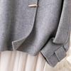 2025 Korean Fashion Woolen Double-Sided Winter Coat with Horn Button for Petite Women