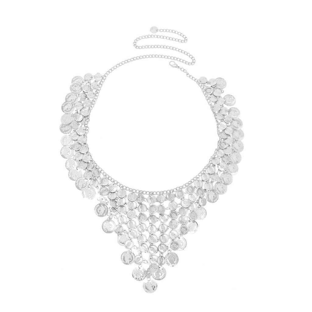 Trendy Coin Tassels Waist Chain Adjustable Length Body Chain Fashion Waistband for Women Party and Casual Wear