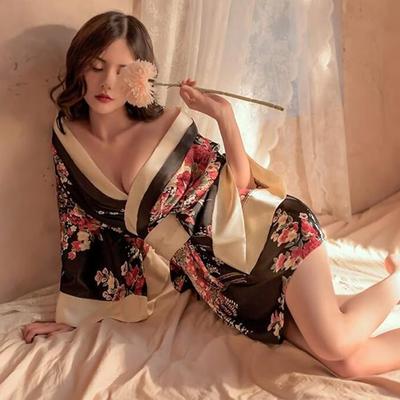 Japanese Clothing Yukata 3 Piece Set Sexy Cosplay Oiran Kimono Japanese Style Japanese Attire Temptation Erotic Underwear Costume Yamato Nadeshiko