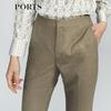 PORTS Women's Embroidered Green Mix Pants