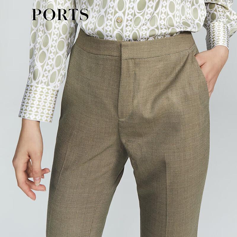 PORTS Women's Embroidered Green Mix Pants