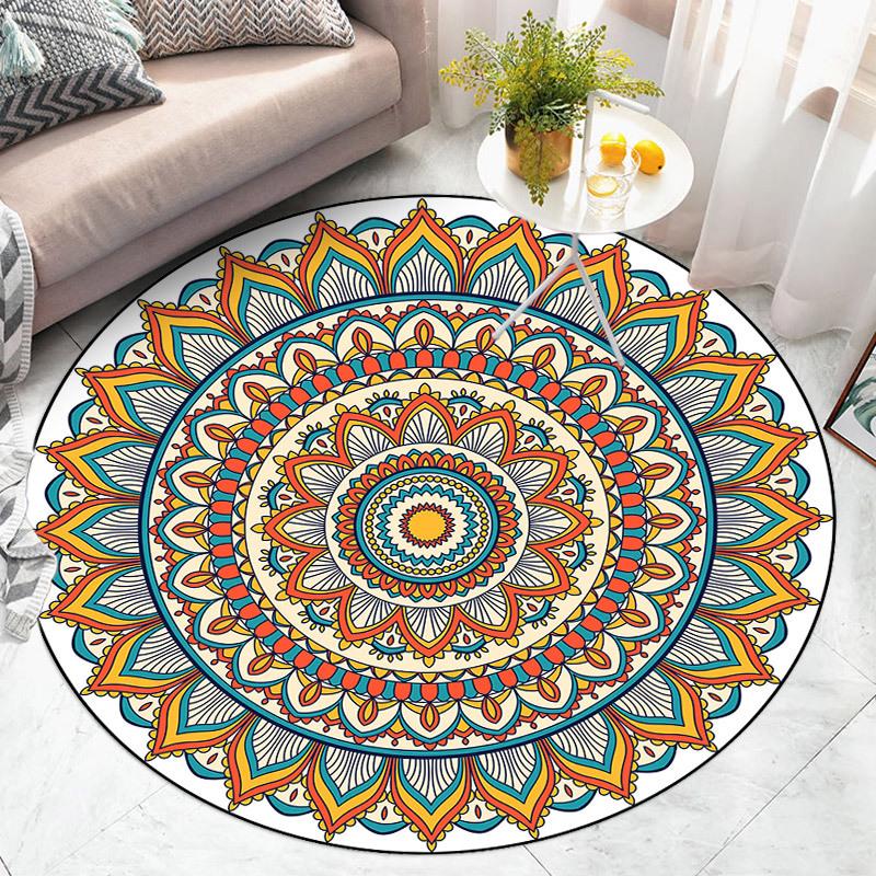Round Carpet Home Decoration Simple Style Living Room Bedroom Mat Anti-slip Mat Yoga Mat Door Mat