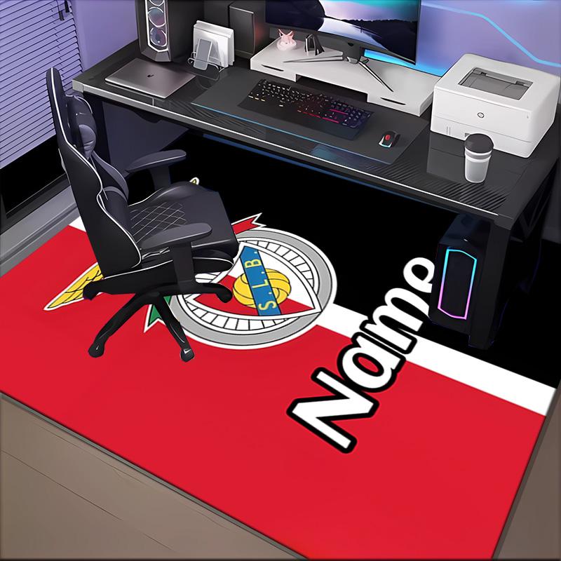 Custom Name Benfica Crest Rug Game Carpet, Floor Mat for Bedroom Living Room Entryway Rug, Home Decor Idea Gift for Christmas Birthday