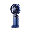 HBOALG Handlicher Mini-Ventilator, Tragbarer faltbarer Ständer, USB-Ventilator mit multifunktionalem Digitaldisplay, Lange Standby-Zeit, Wiederaufladbarer persönlicher Mini-Ventilator, Blau