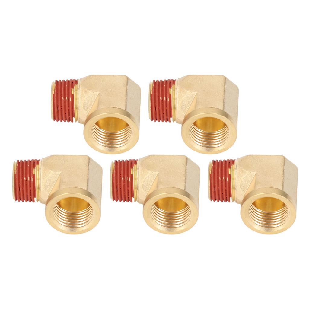 5PCS Elbow Brass Pipe Fitting Solid Brass 1 2in NPT Male To Female 90 Degrees  Pipe Elbow Fitting with Leak Proof