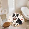 Sheepdog pattern round rug,Carpet Rug for Living Room Bedroom Playroom ,Non-slip Floor Mat,Holiday Gifts and Birthday Gifts.