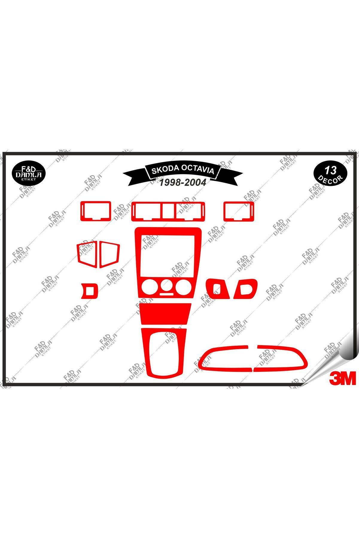 

Skoda Octavia 1998-2004 Torpido Konsol Trim Göğüs Maun Kaplama Set 13 Parça Kırmızı