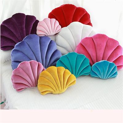 Luxury Decor Shell Pillow Soft Stuffed Princess's Fantastic Velvet Pillow Sea Shell Home Decor Bed Sofa Cushion Decoration Gift