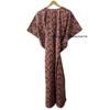 Indian Floral Print Peach Cotton Gypsy Maxi Beach Cover up Women Caftan Dress CKFTN-SCRN-FULL-BUYIT-168