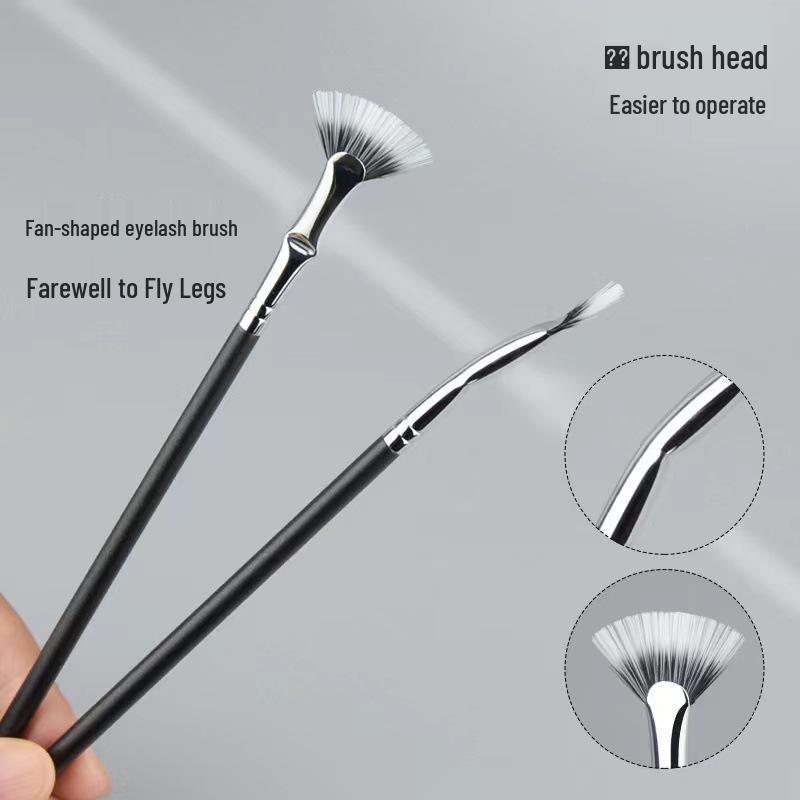 Cangzhou Angled Eyelash & Eyebrow Brush Set: Includes Fan-shaped Flat Head Brush, Small Comb, and Double-Layer Eyelash Brush.