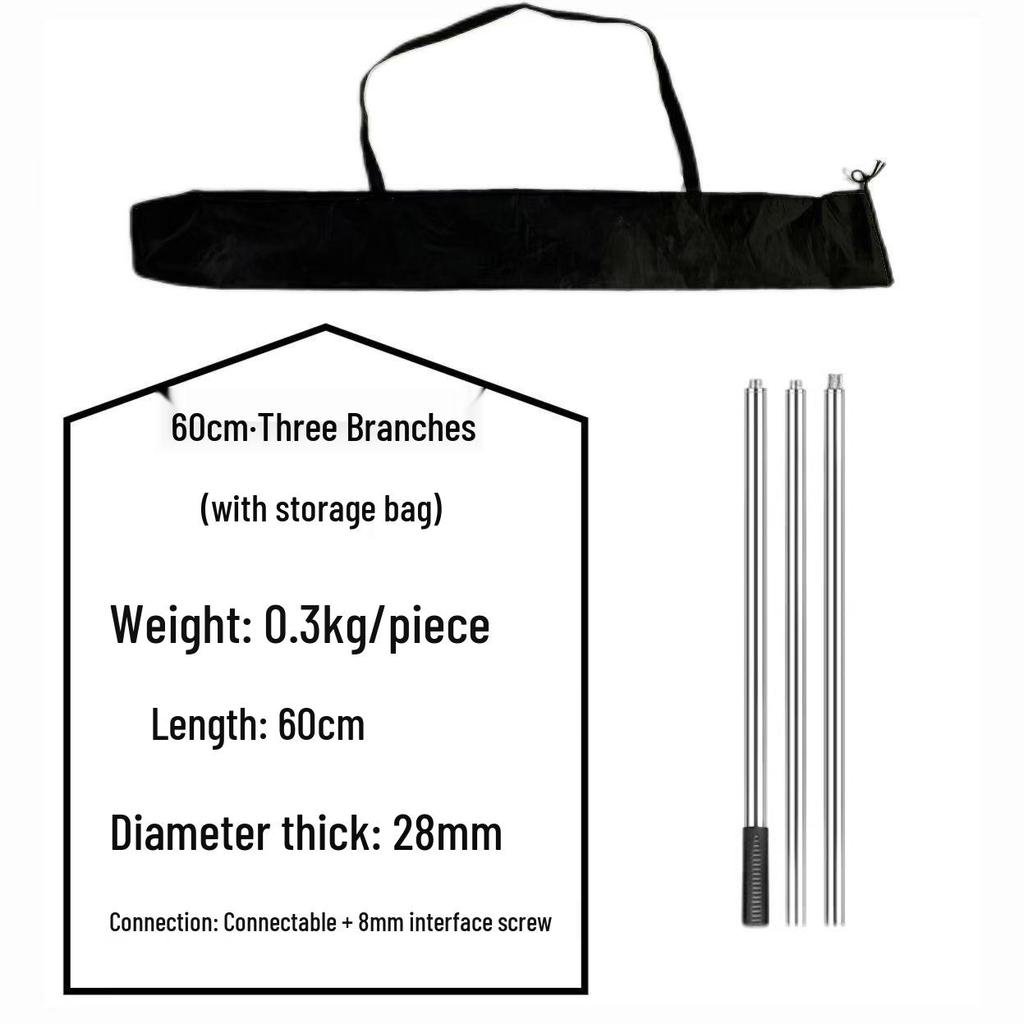 Thickened Anti-Slip Stainless Steel Fishing Net Pole for Catching Big Fish