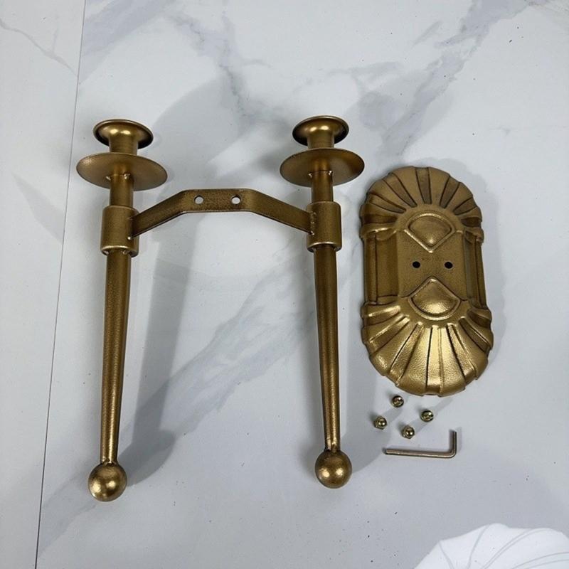 Antique European Styles Metal Candle Sconce Wall Mount Candle Holder Candlestick for Living Room and Wedding Decoration