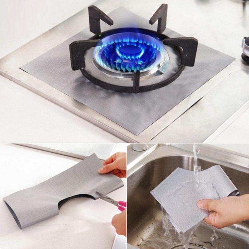 Stove Top Covers For Burners 4X Kitchen Stove Burner Protector Heat-Resistant Anti-Oil Kitchen Gadget Drip-Proof Cleaning Pads