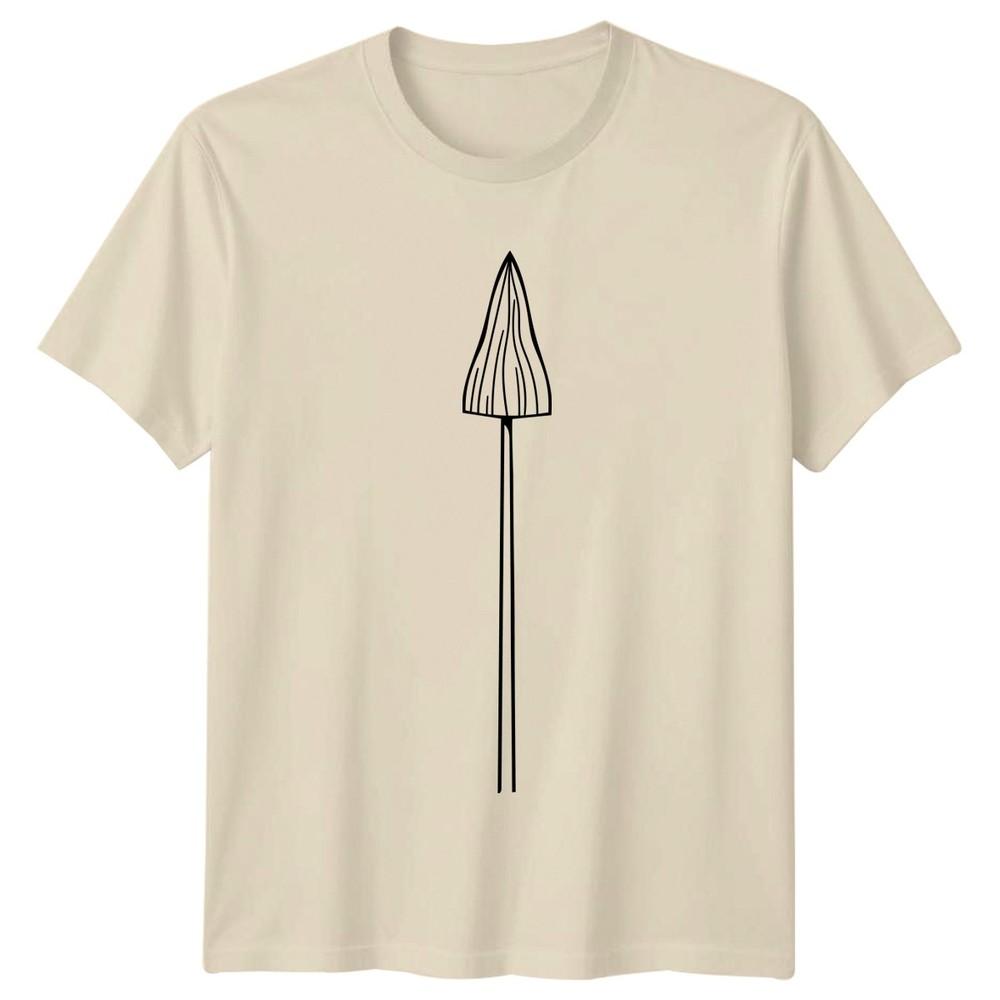 Minimalist Mushroom Outline Art TShirt Nature Birthday Gift For Him And Her