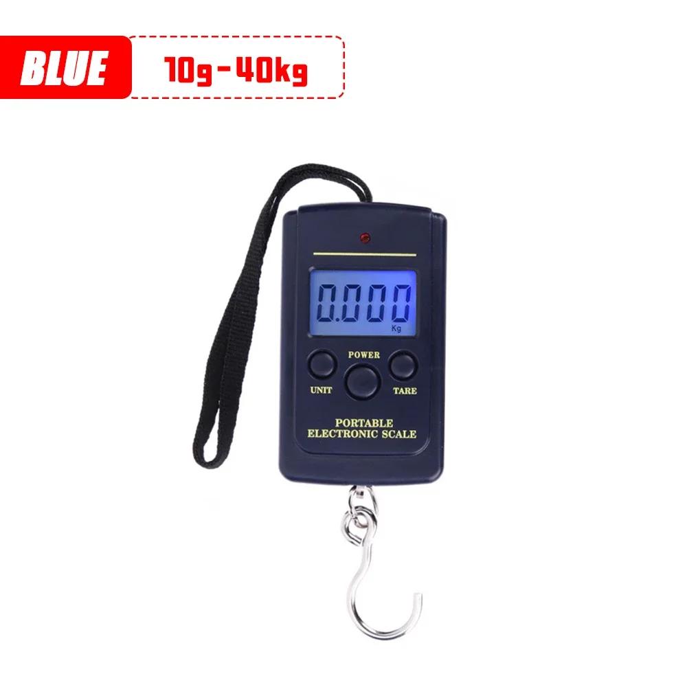 

40 кг/10 г кухонные весы мини цифровые весы для рыбалки багажа дорожные весы подвесные электронные удобные карманные весы инструмент синий