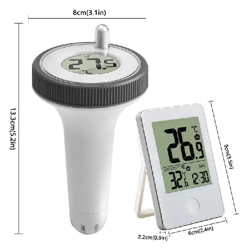 Wireless Pool Thermometer LCD Display 0.1℃ Accuracy Waterproof Digital Floating Thermometer Temperature Meter Pool Thermometer