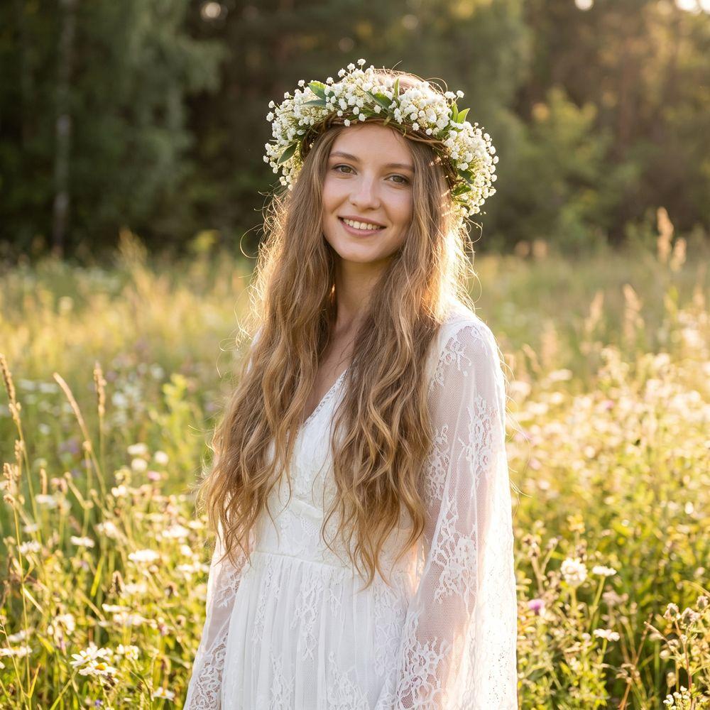 Simulated Flower Floral Headband Korean Style Bridal Wreaths Sweet Wedding Headpiece Girl