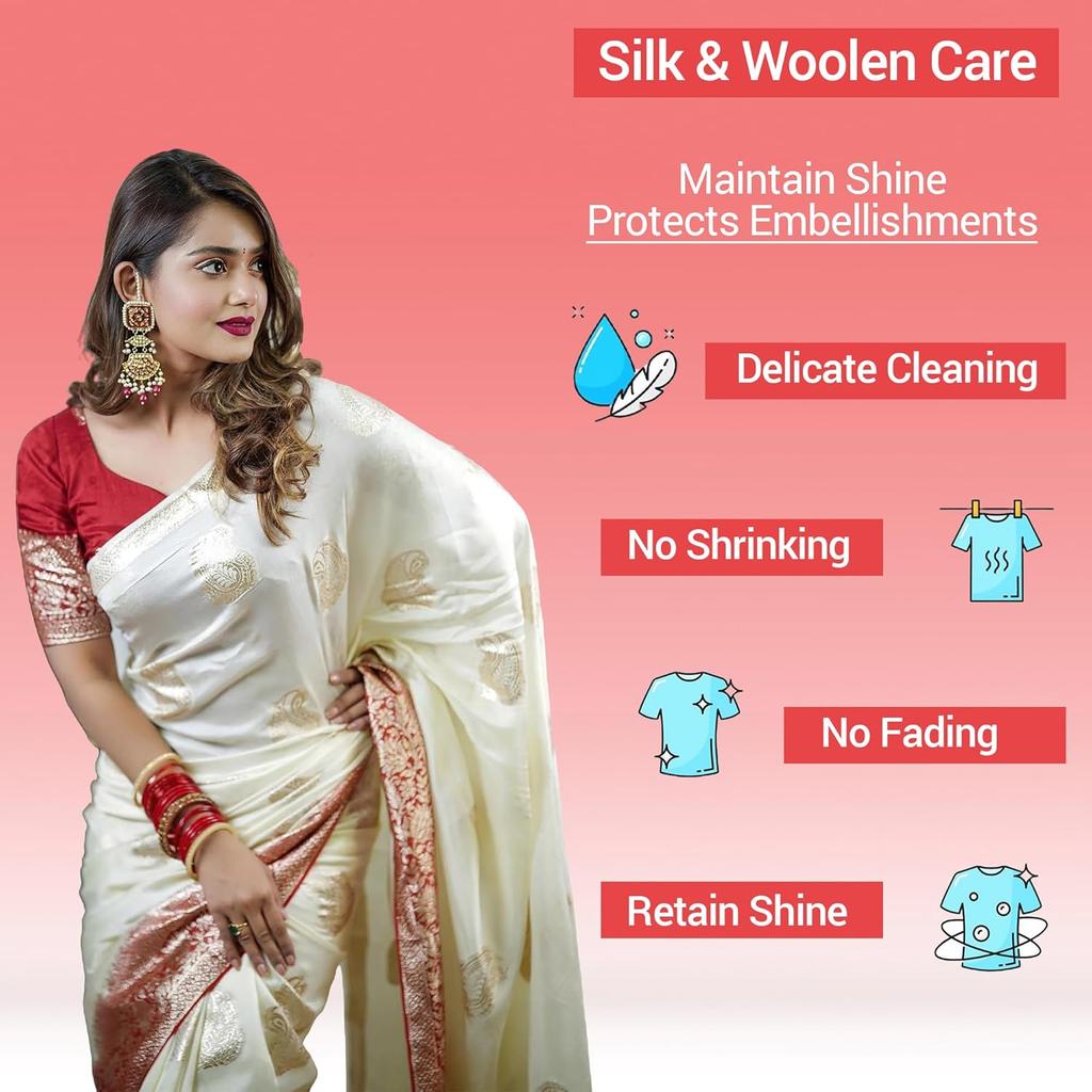 Astro Plus+ Silk & Woolen Care Washing Liquid 500ml 1 Pack pH Neutral Gentle Detergent For Silk Sarees Woolen And Delicate