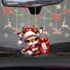 Cute Cartoon Acrylic Christmas Reindeer Hanging Ornament For Vehicle Mirror Decor