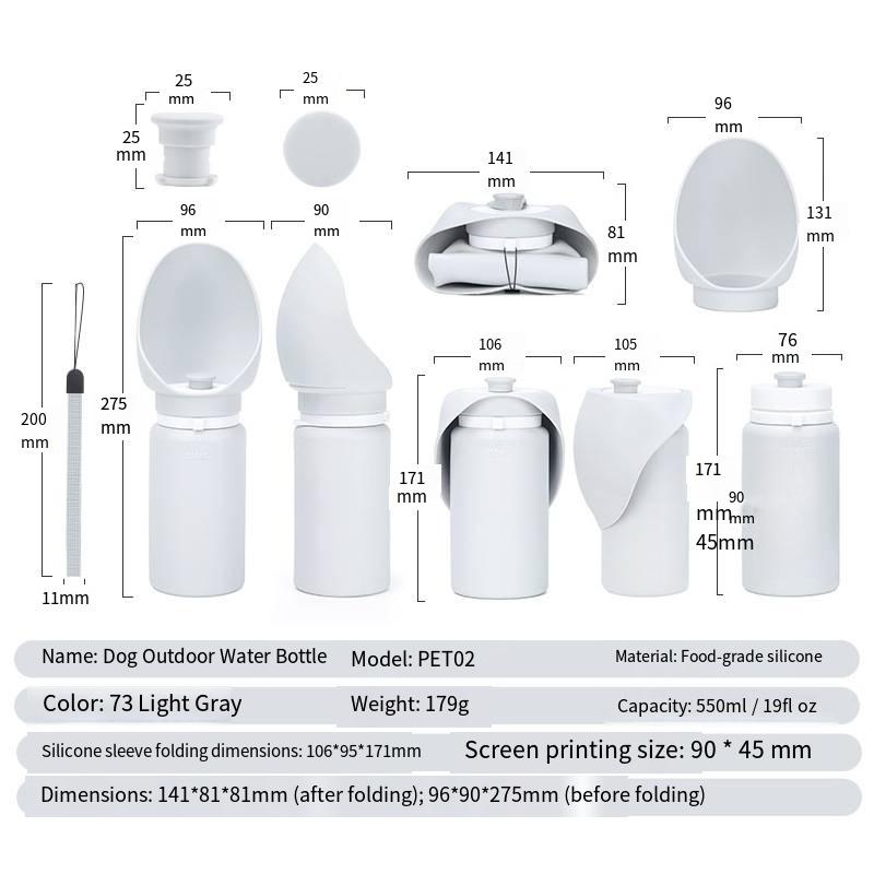 Pet Dog Travel Water Bottle Portable and Foldable Water Container for Outdoor Outings Ideal for Walking Silicone Drinking Cup