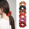 Digital Print Halloween Scrunchie Satin Fabric High Elasticity Hair Tie Hair Accessory Non-Damaging to Hair