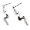 Altesse [K9441] - Silver Earrings 'Scarlett' Black White