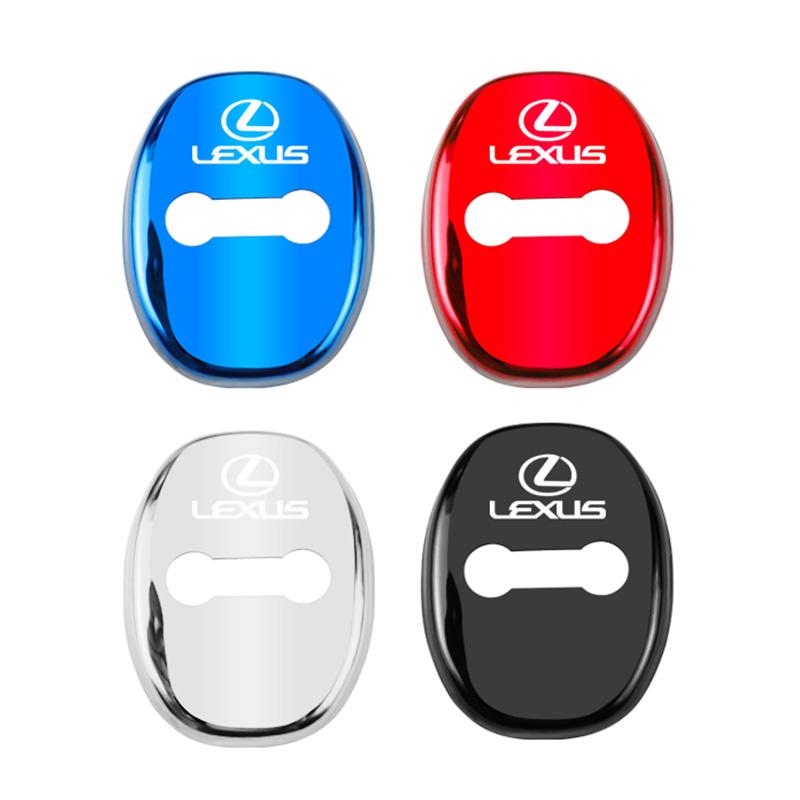 

For Lexus F-SPORT ES RX NX LS UX LM LX GX LC RZ IS CT GS RC HS 4PCS Car Door Lock Cover Stainless Steel Protection Accessories 4pcs Blue