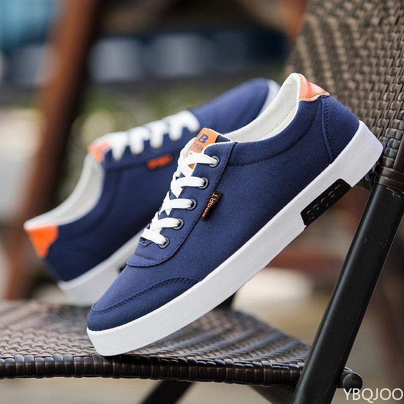 

Fashiable versatile new spring Men soft-soled shoes Lightweight breathable Flats men Lace-up casual cofortable sneakers 39 синий