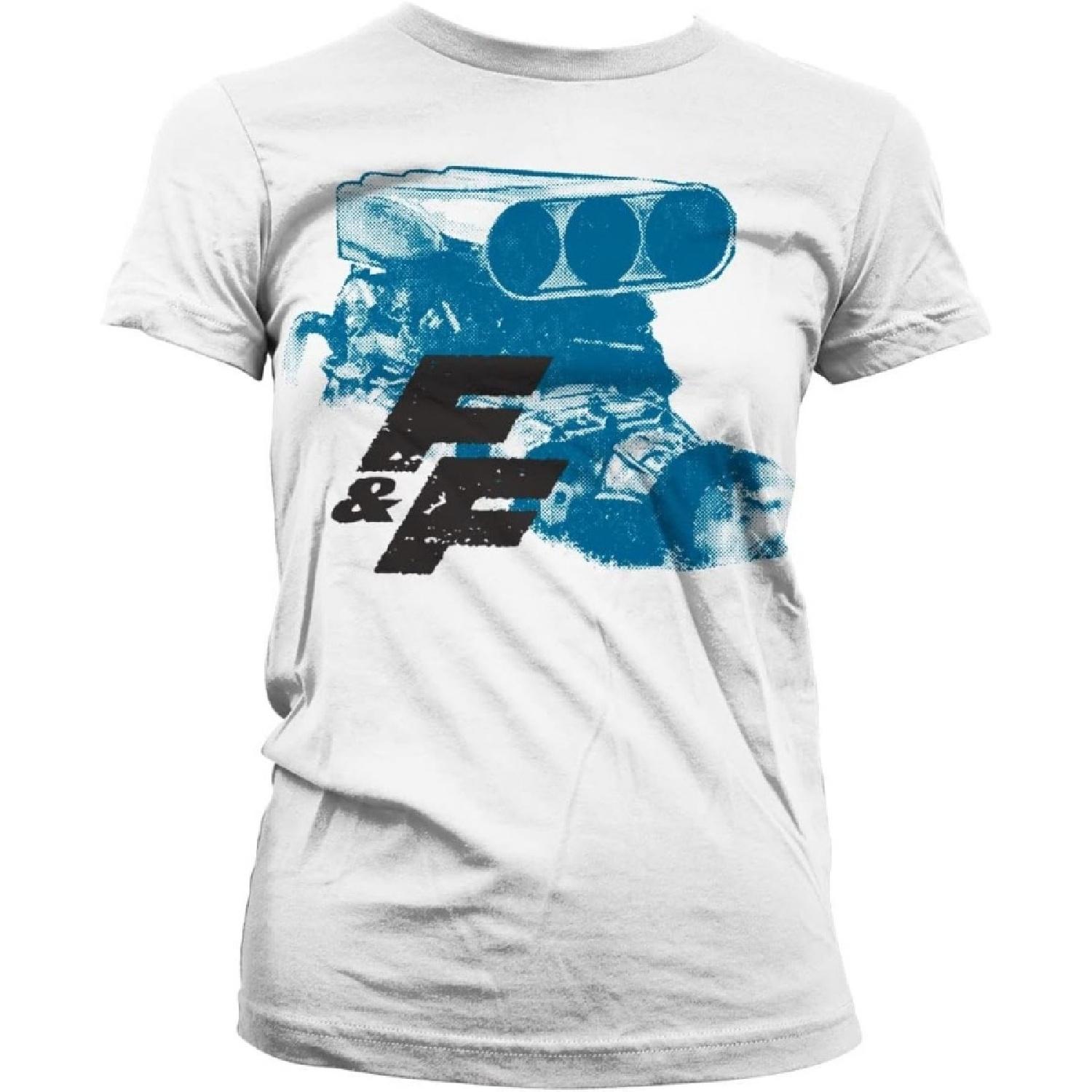 Fast & Furious Officially Licensed Engine Women T-Shirt (White), Medium S
