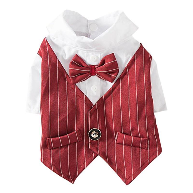 Dog Gentleman Wedding Suit Clothes Dog Suit Bow Tie Clothes Halloween Christmas Costume For Small Dogs Teddy Bulldog