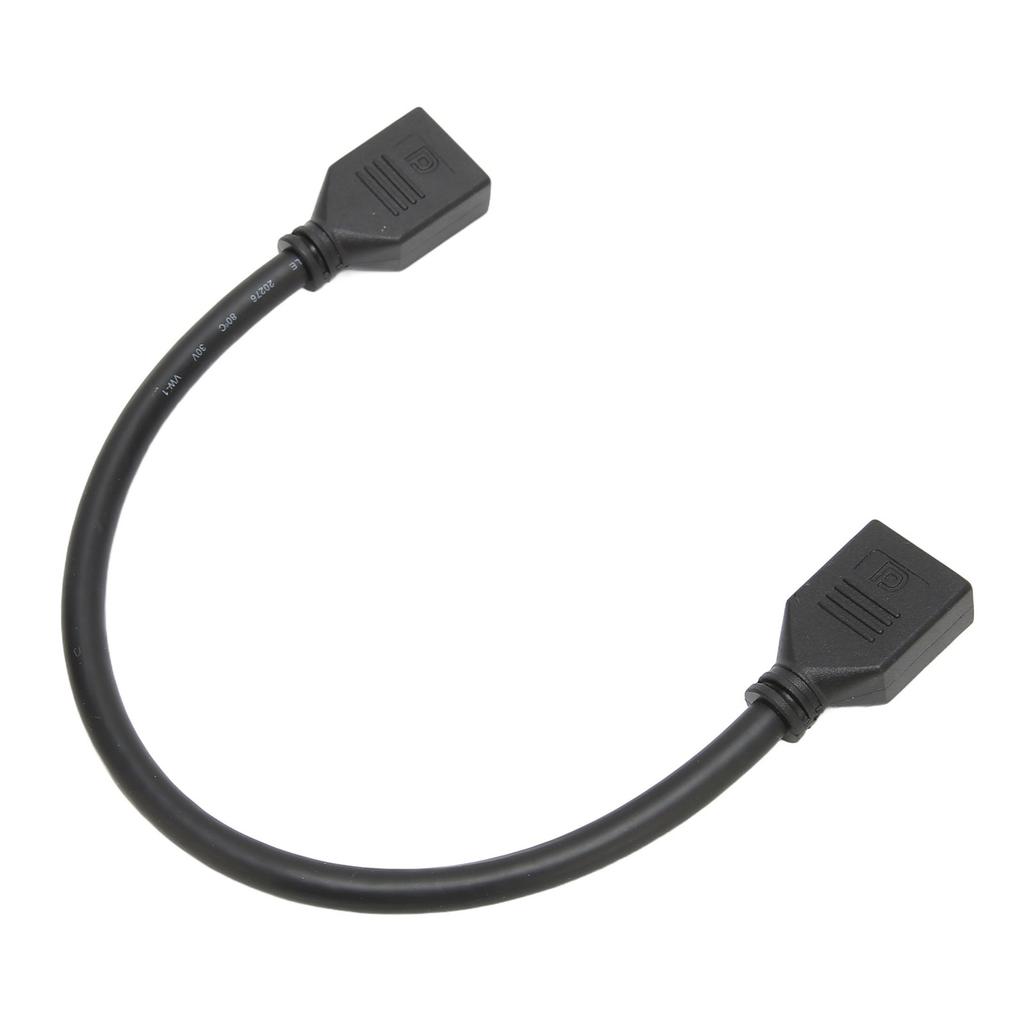 DP Female to Female Extension Cable High Resolution 4Kx2K Gold Plated 30cm Length 2 Ports DP Extension Adapter Cable