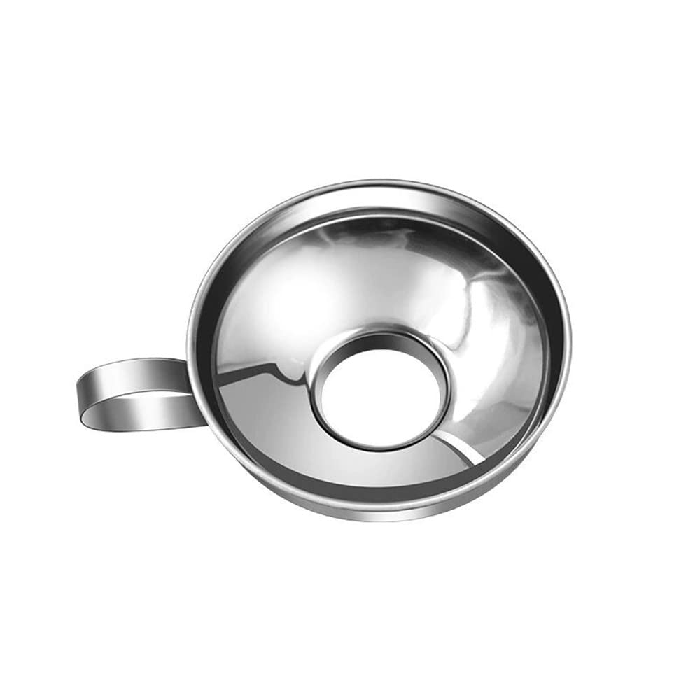 Huiyu Funnel, 304 Stainless Steel, Bottle Oil Strainer, Wide-Mouth Funnel, Filter, Pouring Tool, Large, 103.7g (1 Piece)