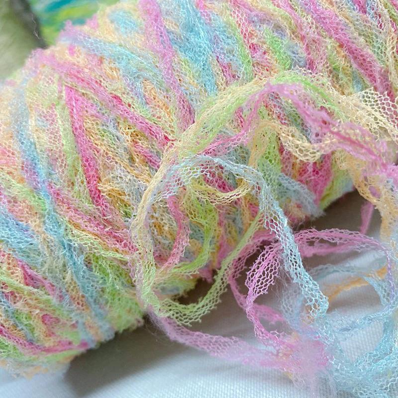 250g Net Cloth Yarn Nylon Blended Yarn for Knitting Space Dye Polyester Yarn Crochet Threads Knit Scarf Bags Knitting Yarn