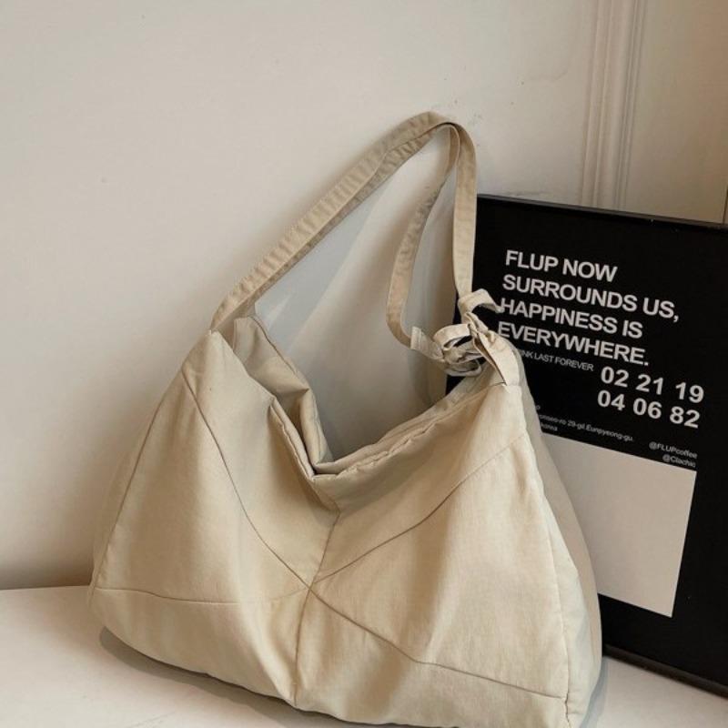 New Tote Bag Nylon Solid Color Messenger Bag Student Minimalist Large Capacity High Sense Women's Satchel Fashion Versatile